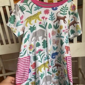 Mini Boden Animal tunic/ dress with pockets size 7-8